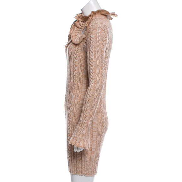 PHILOSOPHY DI LORENZO SERAFINI Wool Cable Knit Mini Dress Size: M - Picture 2 of 11